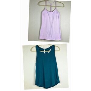 Lot Lululemon Love Tank Pleated Emerald & Power Pose Racerback Light Pink Size 6